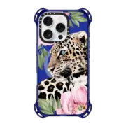 iPhone 16 Pro Bounce Case MagSafe Compatible Leopard with peonies
