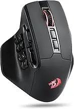 Redragon M811 PRO Wireless MMO Gaming Mouse, 15 Programmable Buttons RGB Gamer Mouse w/Ergonomic Natural Grip Build, 10 Side Macro Keys, Software Supports DIY Keybinds & Backlit