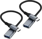 Adapter USB C to USB, 2 x OTG USB C Adapter to USB, Compatible with iPhone 16/15 Series, iPad Pro, MacBook Pro M4, Mac Mini, Samsung Galaxy S24/S23 Series
