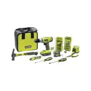 Ryobi 18V ONE+ Home Essentials Kit, Drill Driver, Screwdriver Set, battery