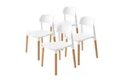 4X Retro Belloch Stackable Dining Cafe Chair WHITE