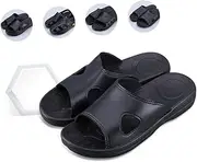 [GAROZATION] Slides Slippers Mens Men's Pu Soft Sole Slippers Non-slip Bottom Static 44 Yard