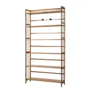 Oikiture 6-tier Bamboo Bookshelf Bookcase Adjustable Display Shelf Storage Rack