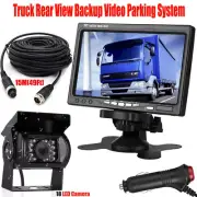 4Pin HD 7" Rear View Monitor 12V-24V Truck RVs Trailer IR Reversing Camera Kit