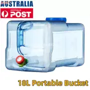 18L Outdoor Water Camping Container Water Bucket Portable Outlet Tap Barrel