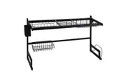 85CM 2 Tier Dish Plate Cutlery Drying Rack Drainer Kitchen Organiser Over Sink