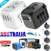 Universal Converter AU Type-C Adapter US Charger EU 3USB 3.4A Travel Plug 5A