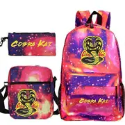 3 Pcs Sets Cobra Kai Backpack Children School Bags Casual Backpack 3D Prints Knapsack for Teenagers Girls Boys Travel Mochilas Type 21