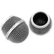 4 Pcs Microphone Grille Mesh Microphone Ball Head Replacement Silvery