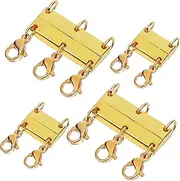 Holibanna 2Pcs Magnetic Necklace Layering Clasps Detangler Clasp for Tangle Layered Necklaces Comfortable Wear Multi Necklace Separator for Stackable Jewelry