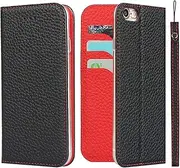 Cavor for iPhone 6 Case,iPhone 6s Case,[Litchi Leather] [RFID Blocking Card Holder] Flip Magnetic Wallet Case Cover with Kickstand Feature(4.7") -Black
