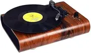 Turntable Record Player Portable Wireless 3 Speed Vinyl Record Player with Built-in Speakers Classic Vinyl Player Black Vintage Suitcase Turntable with Speakers Nostalgic Record Player