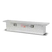 60"ALUMINUM PICKUP TRUCK TRUNK CROSS BED TOOL BOX CROSSBED TRAILER STORAGE+LOCK
