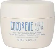 Coco & Eve Pro Youth Hair & Scalp Mask. Anti-Aging Hair Mask for Strength, Shine, Volume. Regulate Dandruff for Healthy Scalp. With Honey, Retinol, Probiotics for Youthful Hydrated Hair. (212ml)