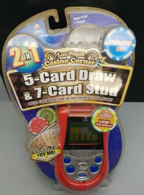 Vtg Las Vegas Casino 2 in 1 5 card draw & 7 card stud Electronic Handheld Game