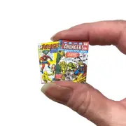 THE AVENGERS COMIC BOOKS 2 Pc Miniatures Illustrated Readable 1:12 Scale Marvel