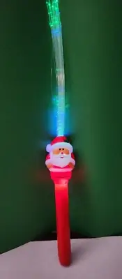 SANTA Wand-Color Changing Fiber Optic Lights-Light Up-6 modes -12 Pack-14" Long
