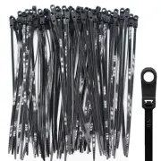 100pcs Zip Tie with Screw Hole Automotive Wire Self Locking Black Zip Ties 8inch