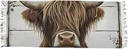 [XYMZR] Women’s Scarf Retro Highland Cow Board Soft Warm Long Scarves Shawl Wrap for Winter Autumn Spring Travel Office Home, Multi-colored