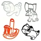 CHILDRENS BOOK PUPPY KITTEN TUGBOAT ELEPHANT SET OF 4 COOKIE CUTTERS PR1589