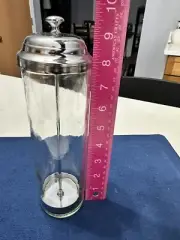 Straw Holder Glass Jar or Barber Combs 9"