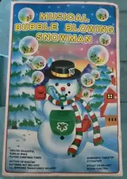 Musical Bubble Blowing Snowman By World BaZaars 1996 NIB NOS