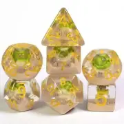 Potted Succulent 7-Dice Set w/Yellow Numbers Dnd Dice Set