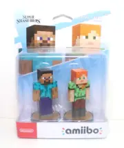 Steve & Alex (Minecraft) - Super Smash Bros. amiibo (New/Sealed, NA Version)