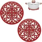 Cast Iron Trivet 2 Pcs 6.7 Inch Iron Trivet for Hot Dish Pot Pan Plate Teapot,He