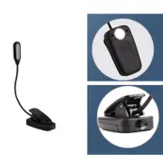 1x LED Reading Book Light Clip Flexible USB Rechargeable Bed Travel Desk Laptop