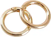 VanEnjoy 2/4/10/18/40 pcs O Ring for Purse Strap,1 inch Spring Rings for Handbag and Keys,2PCS Gold Hardware (φ1 IN-2PCS, Gold)
