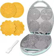 Multi Pizzelle Maker Electric, Stroopwafel Iron, 4 X 4.5'' Pizzelle Waffle Cooki