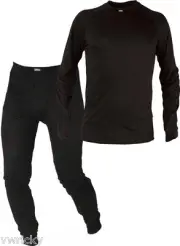 Mens Black BASE LAYER Thermals SET Breathable thermal Ski SIZES Small - 2XL