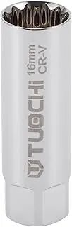 X AUTOHAUX Spark Plug Impact Socket 63mm for Car Motorcycle Dirtbike Repair Hardware Tool CR-V Silver Tone Durable 12 Point 16mm 3/8 Inch Drive