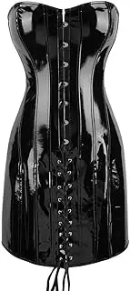[FAWENLI] Fashion Women Corset Dress Sexy Corset &Amp; Bustier Dress Lace Up Long Torso Waist Training Corselet Overbust