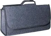 Générique Car Trunk Organizer Bag, Felt Cloth Folding Automotive Storage Container, Space-Saving Accessories Holder, Sturdy Multi-Pocket Cargo Organizer, Portable Storage with Handle for Vehicle
