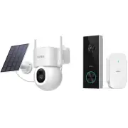 Video Doorbell Camera with Chime & 3K/5MP Solar Powered Security Cameras Wireles