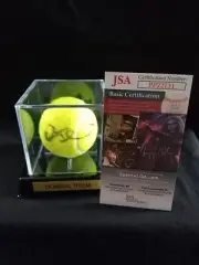 - DOMINIC THIEM - SIGNED NEW TENNIS BALL IN PERSPEX CUBE W/BASE COA - JSA