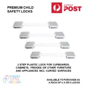 Baby Kid Child Safety Two-Step Premium Plastic Locks/Latches