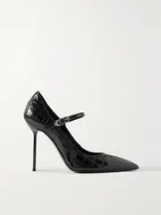[Paris Texas] Paris Texas - Livia Croc-effect Patent-leather Pumps - Black - IT36 IT 36 Black