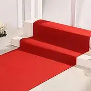 Aisle Runner Carpet, Red Carpet Runner Runway Rug, 2mm Wear-Resistant Wedding Aisle Runner Mat for Wedding Church Party Ceremony Decorations, with 1 Piece Carpet Tape