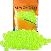 Alwonder 100-Pack Fishing Beads Holographic Beads for Fishing Rigs Lures Salmon Trout Steelhead Fish Bead Saltwater Freshwater Assorted Size 6mm, 8mm, 10mm