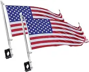 2 Pack Stainless Steel Boat Flagpole Holder Rail Mount Boat Flag Pole Kits for Marine Boat Yacht