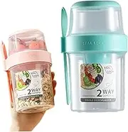 Overnight Oats Jar, Overnight Oats Container Poratble Jar with Lid Breakfast Container for Home