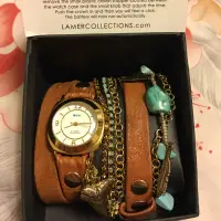 在飛比找蝦皮購物優惠-La Mer collections 土耳其藍礦石真皮手錶