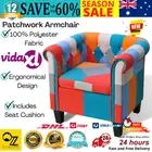Patchwork Armchair Living Area Lounge Bedroom Accent Chair Single Sofa Fabric AU
