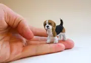 OOAK Hand sculpted miniature artisan beagle puppy dog