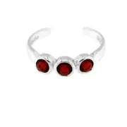 NEW Sterling Silver Garnet Toe Ring Bling