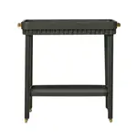 [OneWorld Collection] Royce Fluted Oak Bar Cart Black