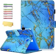 [UUcovers] Samsung Galaxy Tab A 8.0 Case, Lightweight PU Leather AUTO Wake/Sleep Case with Cards/Cash Holder for Samsung Galaxy Tab A 8.0 Tablet (SM-T350/T355)-Blue Marble